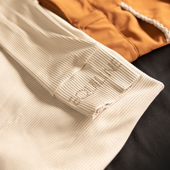 Equiline Beige Ribbed longsleeve Top - Picture 12 of 16